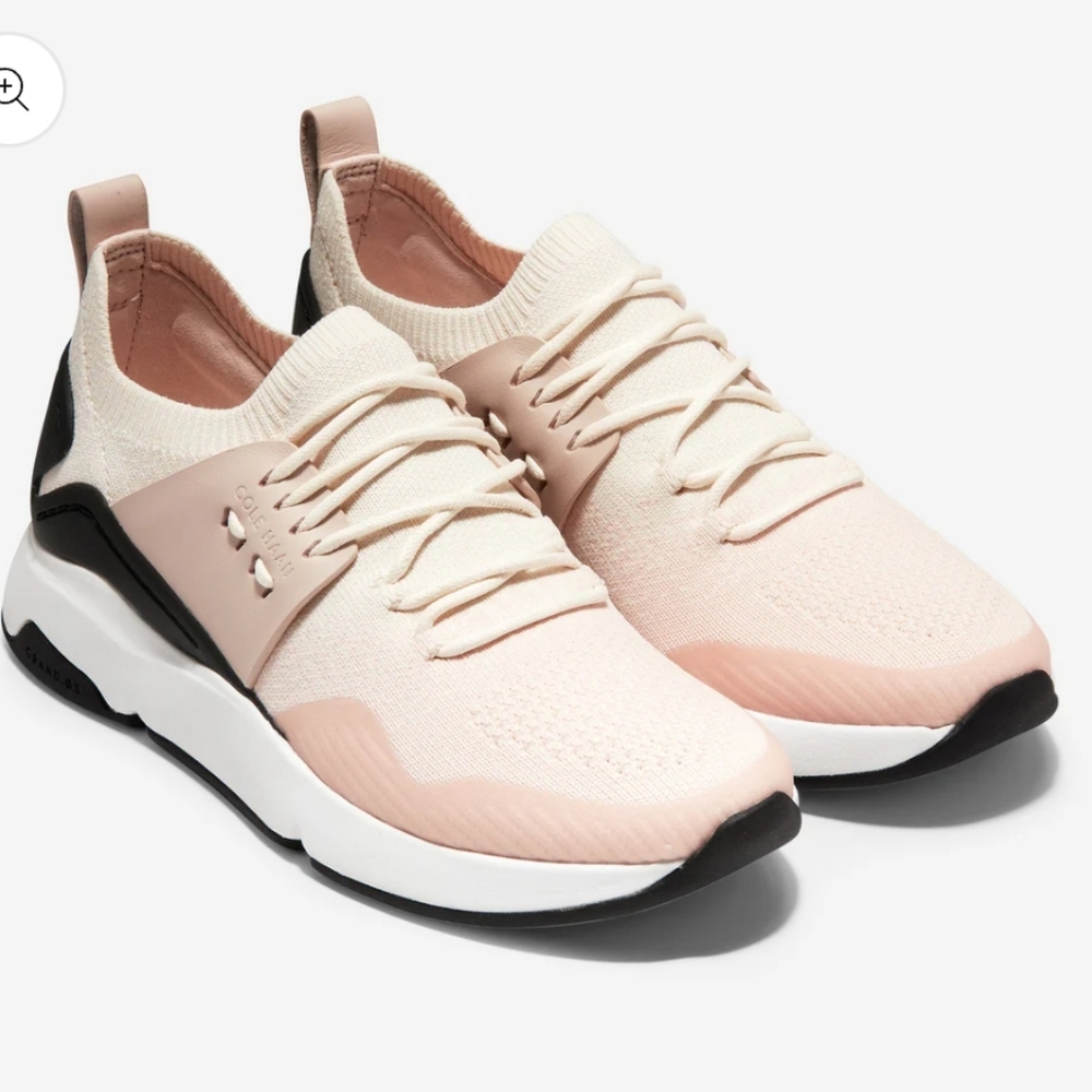 Cole Haan Pink and Black Women's Knit Slip-On Sneakers